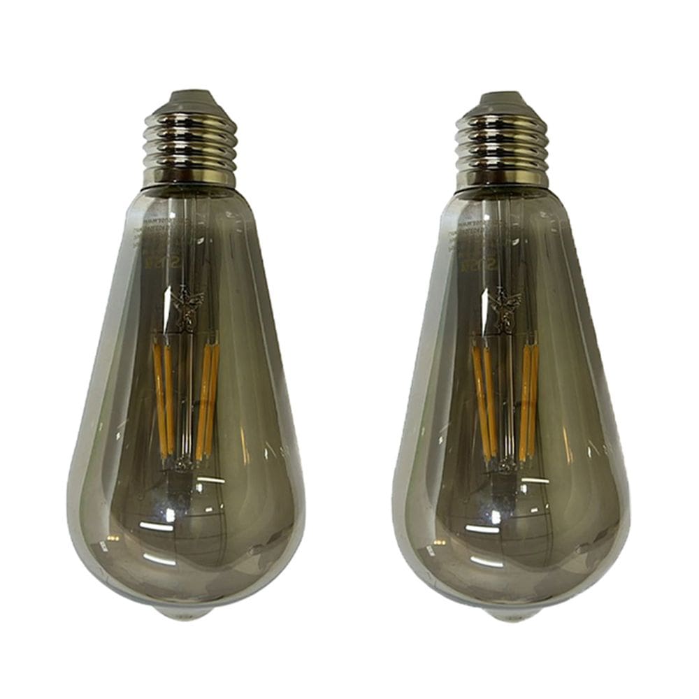 Lampada De Led Fume Multi Filamento Retro 30W Vintage KIT 2 Uni Bivolt Iluminaçao Casa Varanda Branco Quente