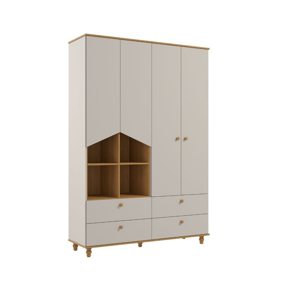 Guarda Roupa Retro Permobili Casinha mimo com nichos MDF