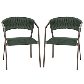 2 Cadeiras Atenas Tricô Náutico e Alumínio com Proteção UV para Varanda, Cozinha, Área, Jardim - Pintura Marrom
