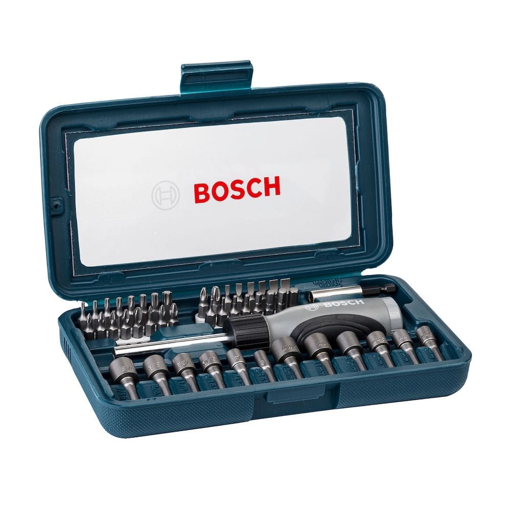 Kit de Pontas e Soquetes Para Parafusar BOSCH com 46 Peças