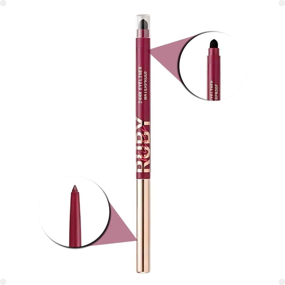 Lápis Retrátil em Gel à Prova D`água Ruby Kisses Glittery Burgundy Re06b