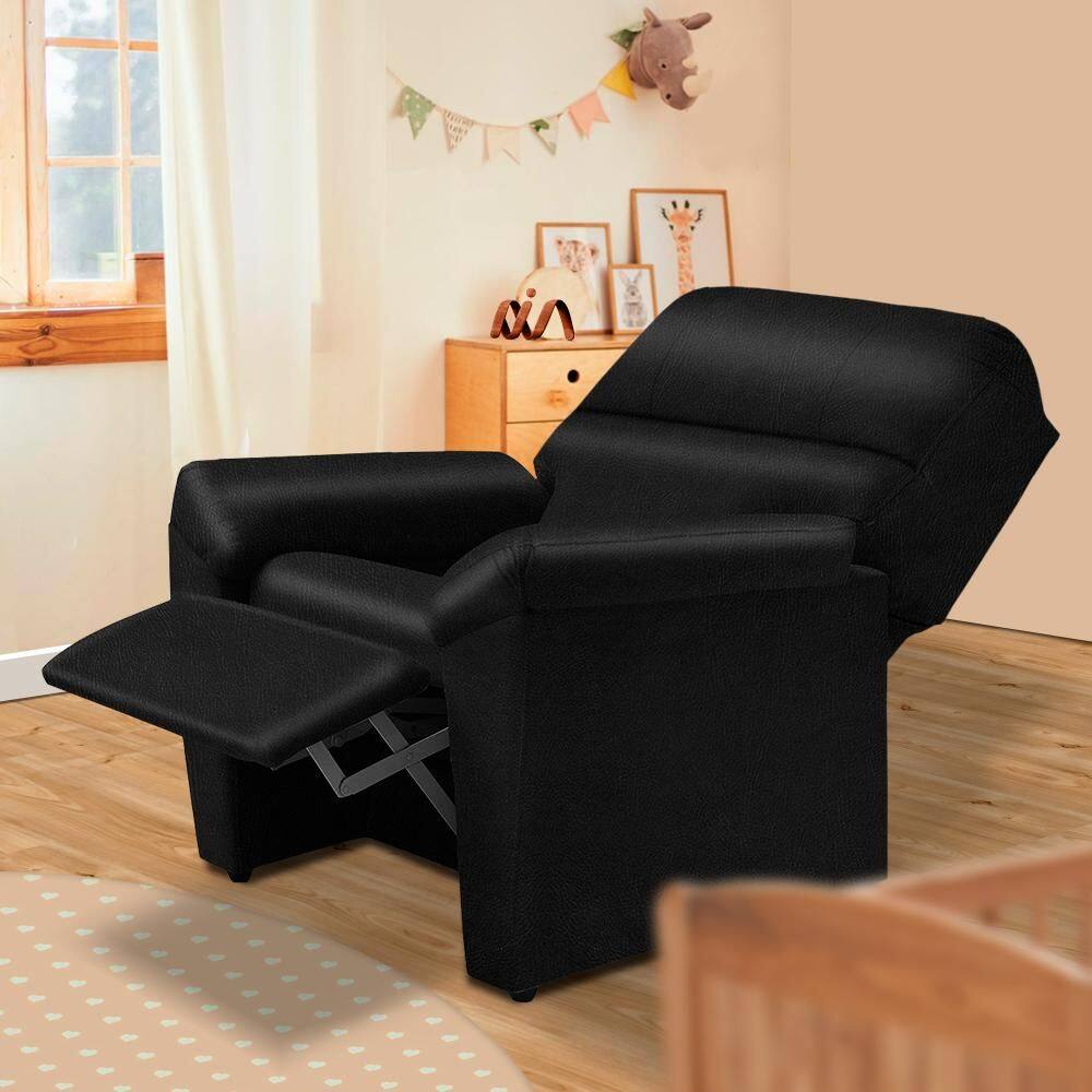 Poltrona De Amamentação Reclinável Material Sintético Preto Estônia Shop JM - Preto