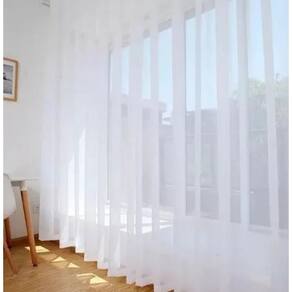 Cortina Voil 2,80X1,80 Sala Ou Quarto Cromado Trilho Branca