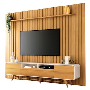 Painel para TV 85 Pol You e Rack Bancada Época Off/Cinamomo - HB Móveis
