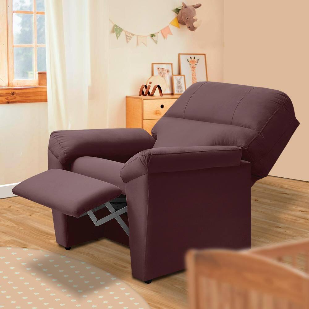 Poltrona De Amamentação Reclinável Suede Rosê Escuro Estônia Shop JM - Rosê