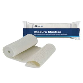 Atadura Elástica Neve Linha Safe 20cm x 2,2m Tecido Misto Branco - Pacote 12 Unidades