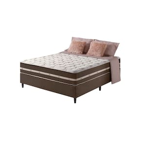 Cama Box Casal Marrom + Colchão Molas Ensacadas Las Vegas 138x188x65cm