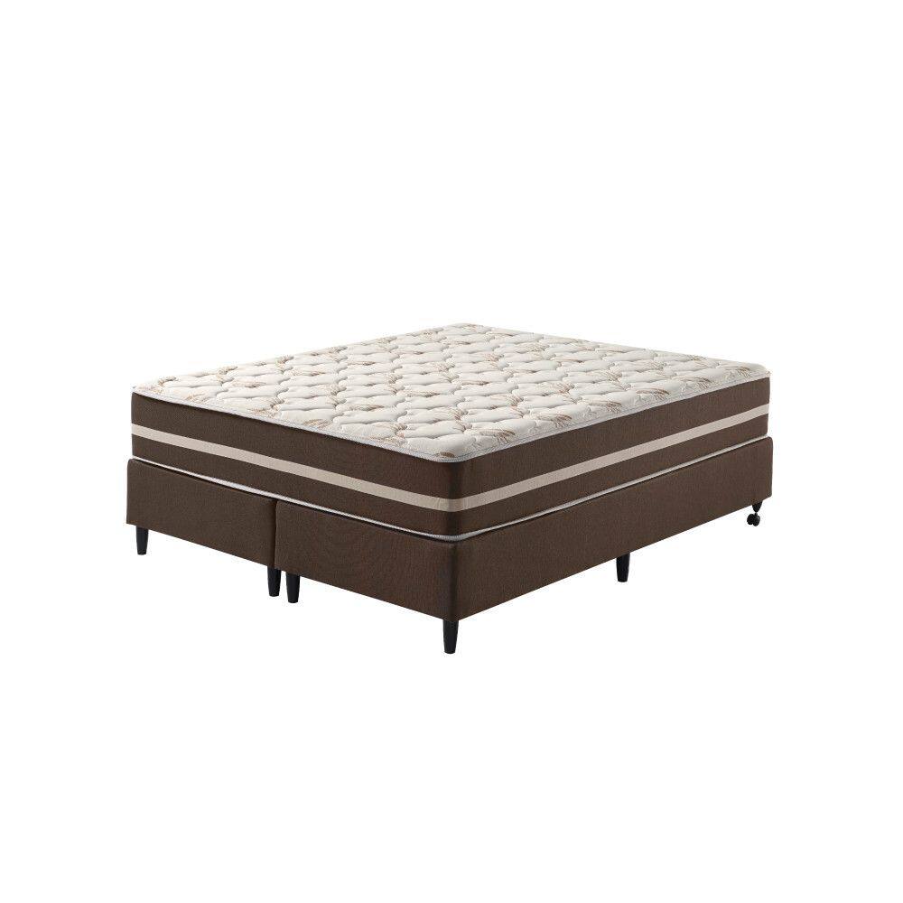 Cama Box King Marrom + Colchão Molas Ensacadas Las Vegas 193x203x65cm