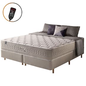 Cama Box Queen Fendi + Colchão Molas Ensacadas Magnético Massageador e Bio Quântico Phoenix 158cm