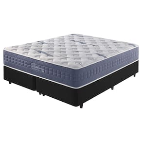 Cama Box King Preto + Colchão Molas Ensacadas Visco Gel California 193x203x68cm
