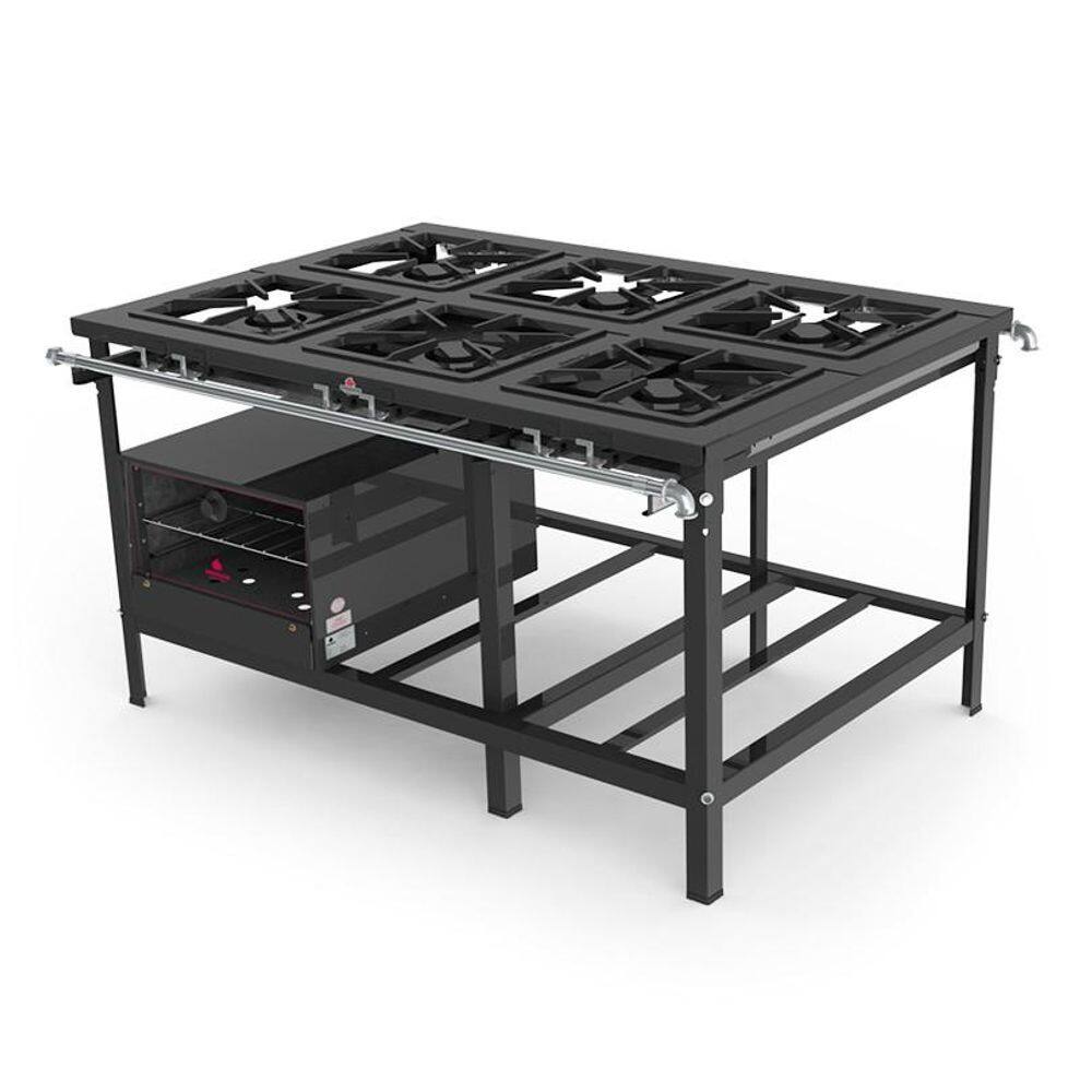 Fogão 6 Bocas Progas Com Forno Preto - Pmd-600f