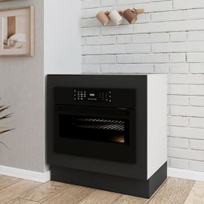 Balcão Forno de Embutir sem Tampo com Rodapé Ipanema CabeCasa MadeiraMadeira Grafite Trama/Branco