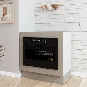 Balcão Forno de Embutir sem Tampo com Rodapé Ipanema CabeCasa MadeiraMadeira Cinza Trama/Branco