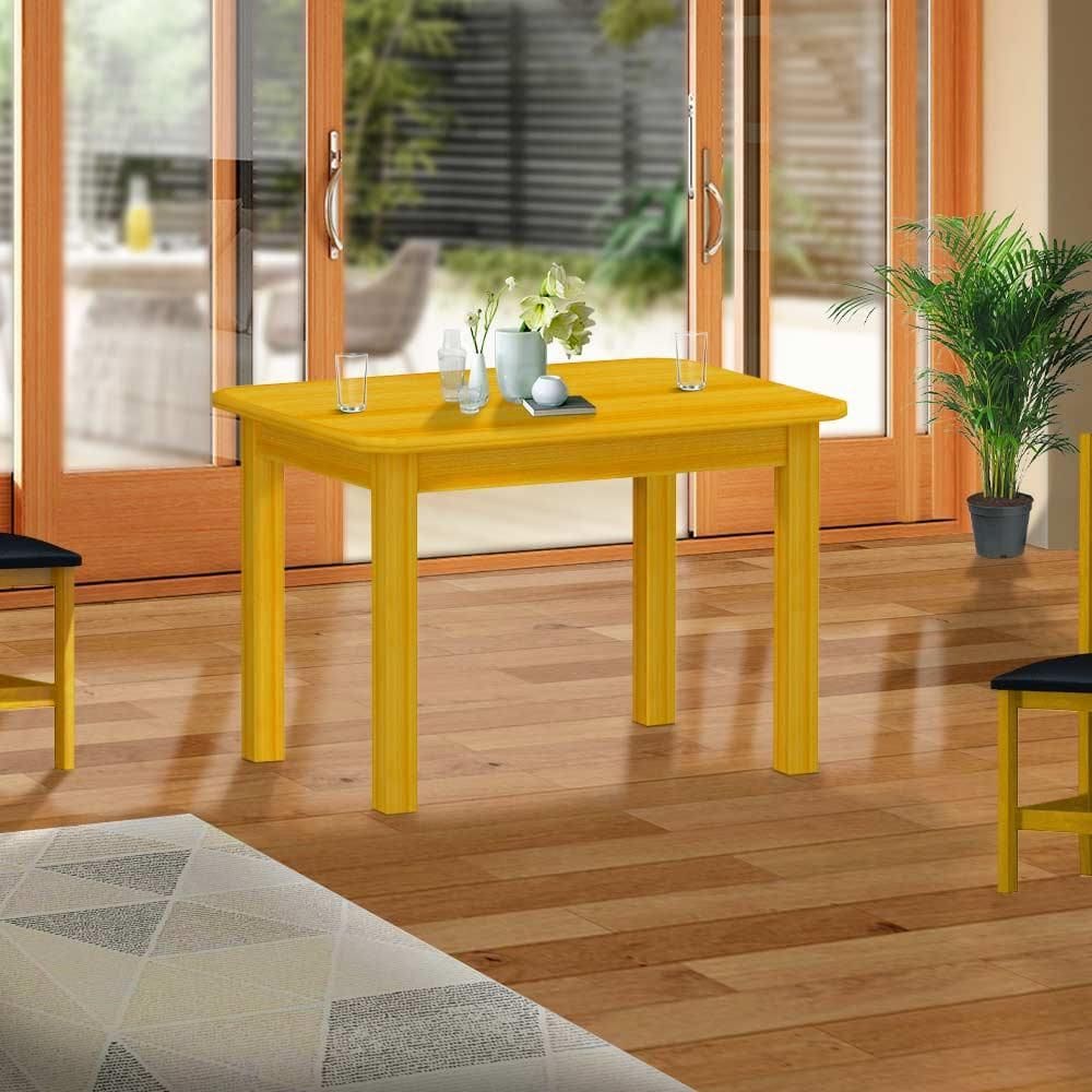 Mesa Para Cozinha 4 Lugares Madeira Maciça Cerejeira Nemargi - Marrom