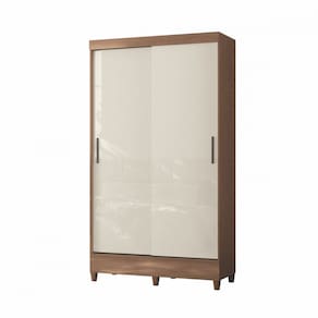 Guarda Roupa Solteiro com Pés 2 Portas de Correr Jequitiba Off White New Opção