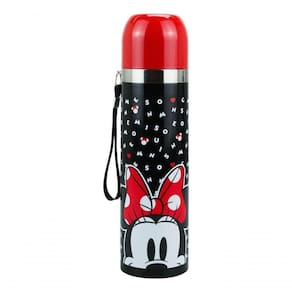 Garrafa Térmica Minnie Letras Preto 400ml - Disney