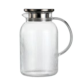 Jarra Em Vidro Borossilicato Canelado Com Tampa Em Inox Twinkle 1,5L Fracalanza
