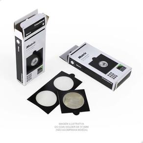 5 Cx Coins Holder Porta Moedas Preto Autocolante Leuchtturm 20mm