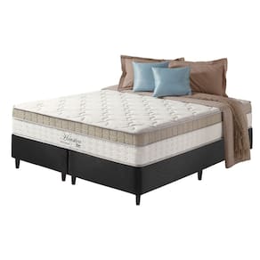 Cama Box King Preto + Colchão Molas Ensacadas Houston Pillow Inn 193x203x65cm