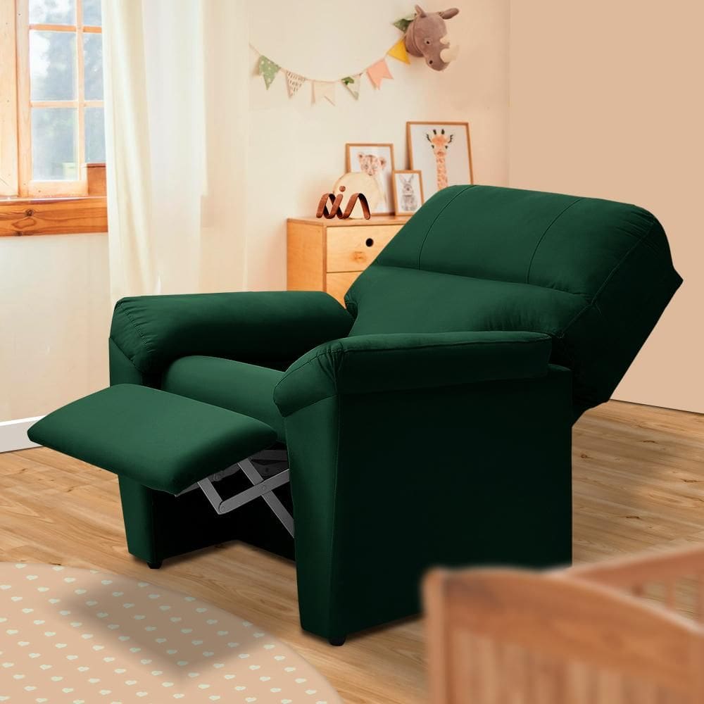 Poltrona De Amamentação Reclinável Suede Verde Estônia Shop JM - Verde