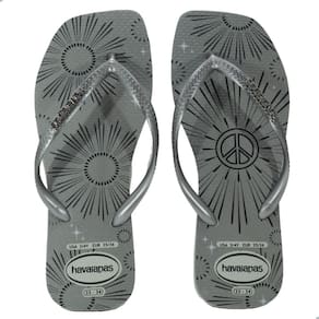 Chinelo Havaianas Slim Square Metalizado Party Cinza