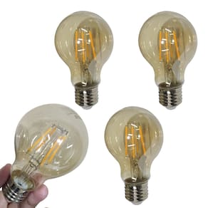 Lampada Led 30w Multifilamento Kit 4 Uni Decoraçao Vintage Iluminaçao Garagem Sala Quarto Casa Branco Quente Ambar