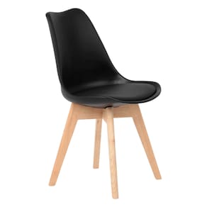 Cadeira Leda Preta - Charles Eames Wood com Almofada