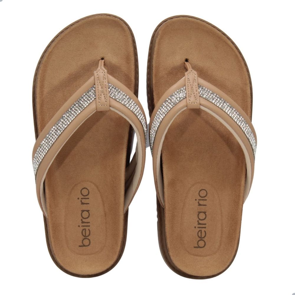 Tamanco Beira Rio Feminino Nude Cristal