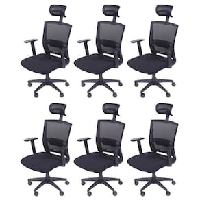 Kit 6 Cadeiras para Escritorio Presidente Nr17 Office 3317 Preto