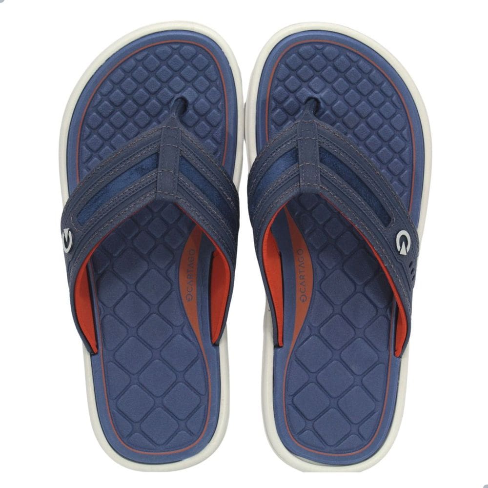 Chinelo Cartago Vêneto II Cinza/Azul/Vermelho