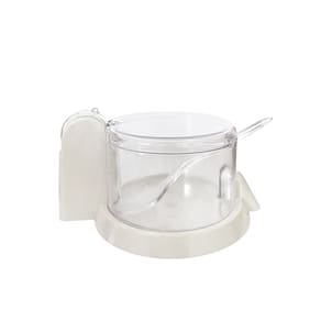 Açucareiro Com Colher Tampa Design Prático Porta Condimentos Multiuso Transparente Decorativo