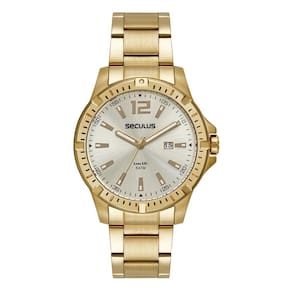 Relógio Seculus Masculino Ref: 44208gpsvda2 Esportivo Dourado
