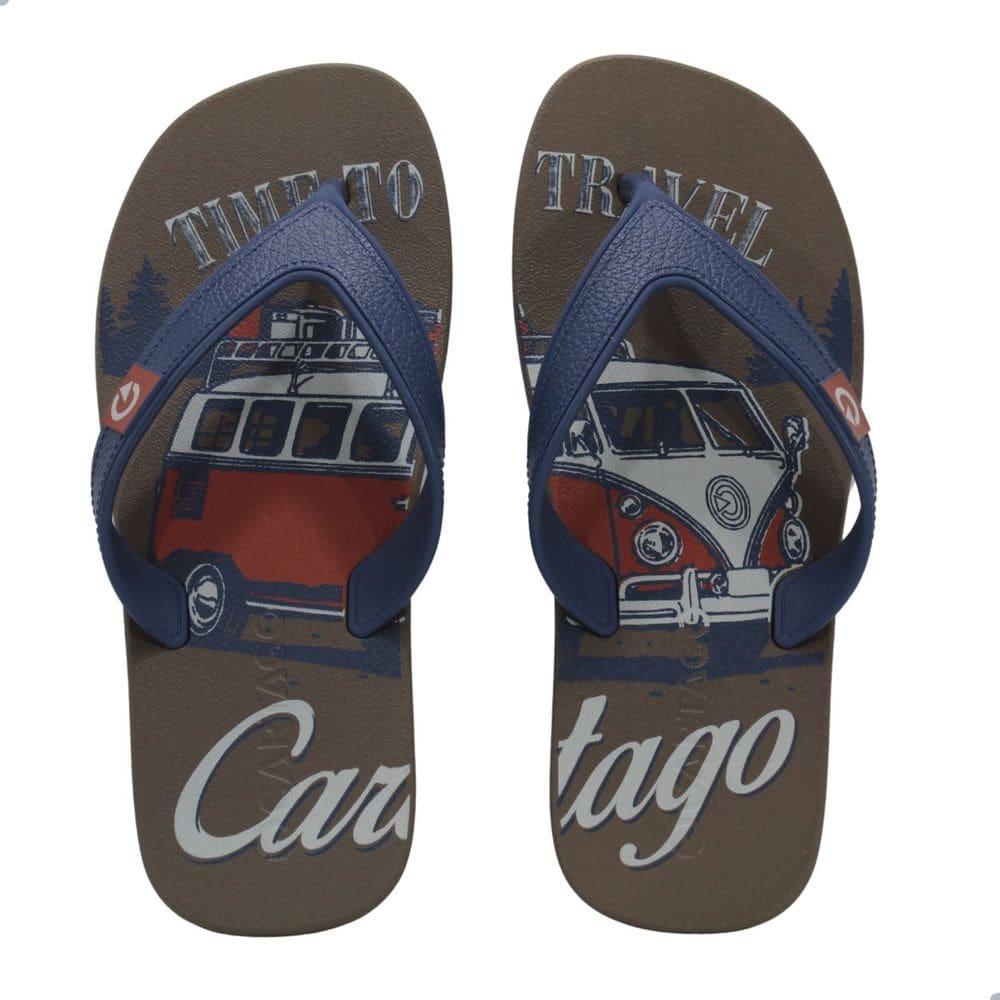 Chinelo Cartago Dakar Marrom/Azul