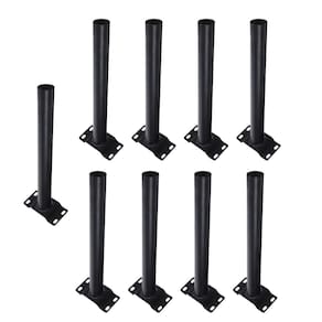 Suporte Luminaria Solar Poste Kit 9 Unidades Aço Pintura Eletrostatica Barra Iluminaçao Estrada Jardim Quintal Proteçao