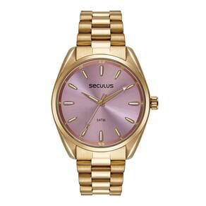 Relógio Seculus Feminino Ref: 77287lpsvds2 Casual Dourado