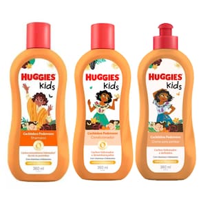 Shampoo e Condicionador + Creme para Pentear Huggies Cachinhos Poderosos