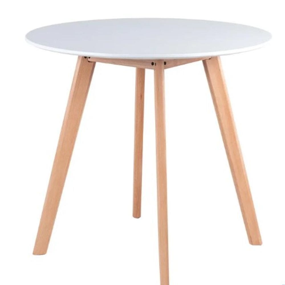 Mesa de jantar redonda Laura Leda 100 cm Branco