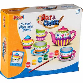 Kit de Pintura Infantil - Art e Craft Cerâmica - Jogo de Chá - Zoop Toys