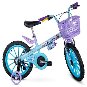 Bicicleta Infantil Frozen Aro 16 Nathor C/ Rodinhas Cestinha