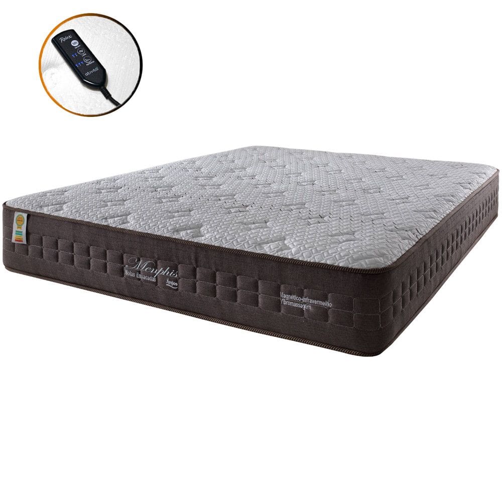Colchão Queen Size Magnético Infravermelho Massageador Molas Ensacadas Memphis 158x198x28cm