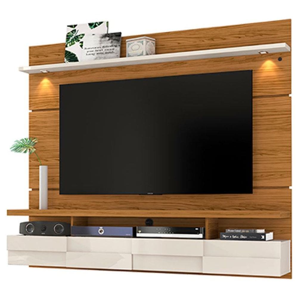 Estante Home Theater Suspenso Lana 1.8 Naturale Off White – Madetec