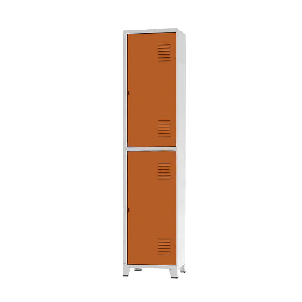 Roupeiro De Aço Insalubre 2 Portas Vestiário Nr 18/24 Laranja Com Chave