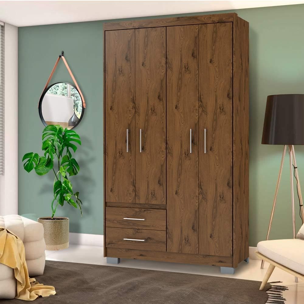 Guarda Roupa Com Pé Cappuccino Primacy Batrol - Marrom