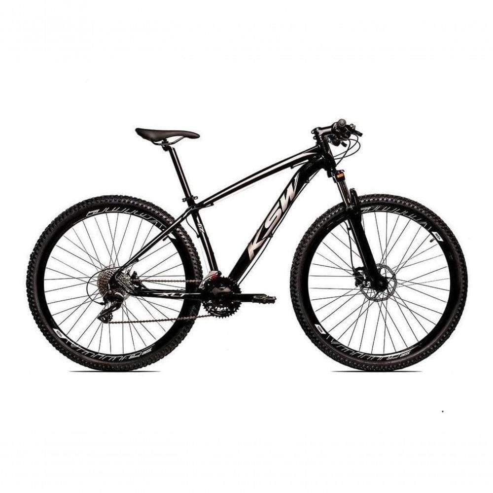 Bicicleta Aro 29 Ksw 27 Marchas Shimano, Freio Hidraulico-k7 - Preto-prata - 15"