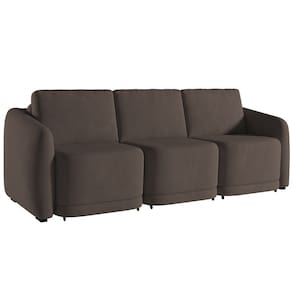 Sofá Cama Casal para Sala 306cm Polska K04 Veludo Marrom - Mpozenato
