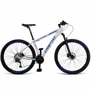 Bicicleta Aro 29 Cripto 24 Vel Freios Hidráulico C-suspensão - Branco-azul - 17"