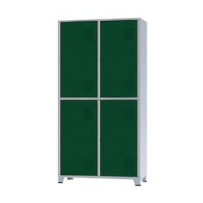 Roupeiro De Aço Insalubre 4 Portas Vestiário Nr 18/24 com Chave Verde Escuro