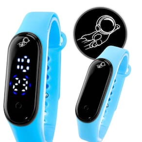 Relogio digital prova dagua infantil ajustavel bracelete menina azul bebe criança verde agua data