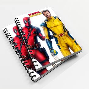 Caderno Universitário 96 fls Pers. Deadpol e Wolverine
