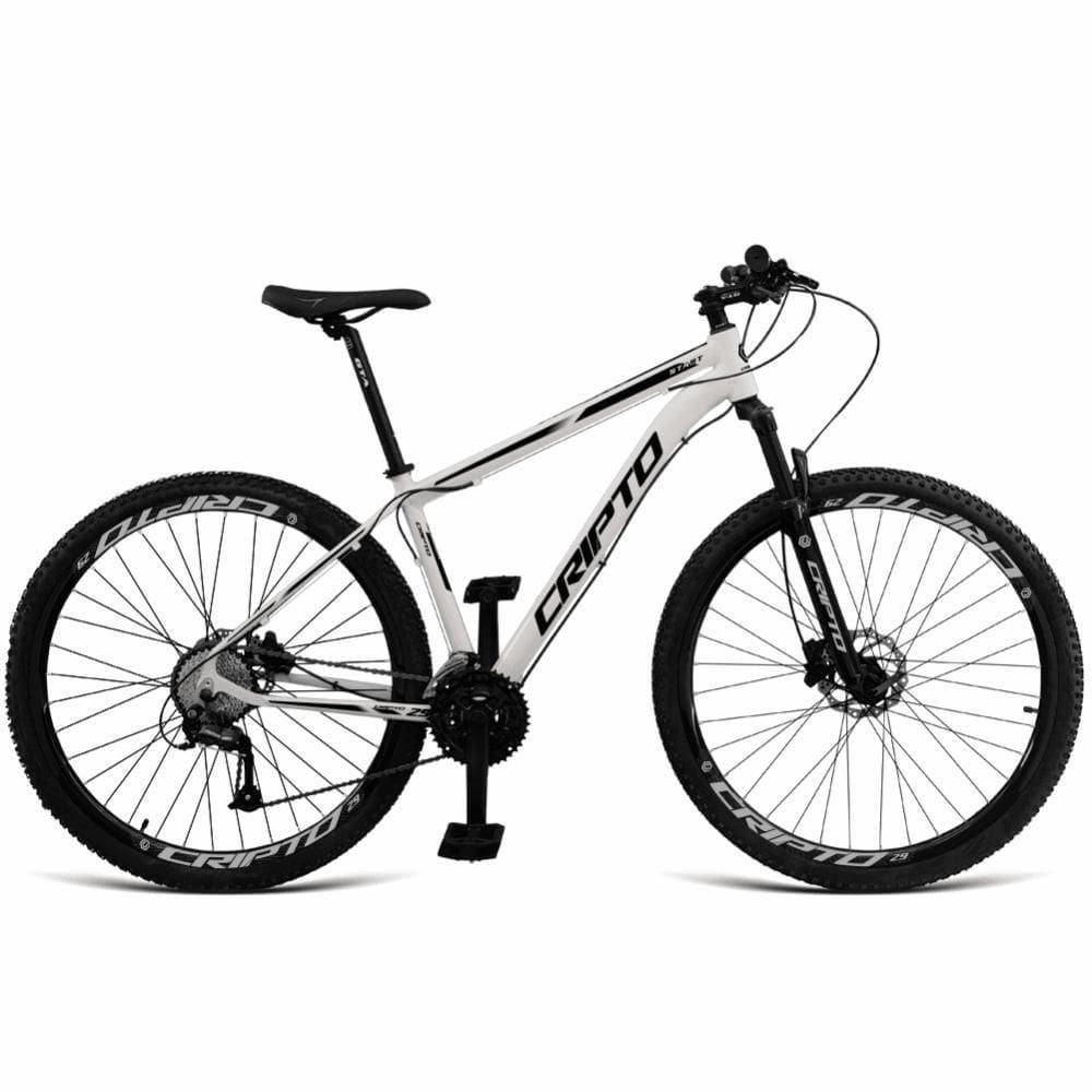 Bicicleta Aro 29 Cripto 24 Marchas Shimano Freios Hidraulico - Branco-preto - 21"